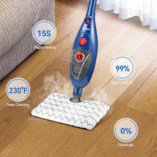 MOOLAN 10 in 1 Steam Mop, Detachable Steam Mop Cleaning for Hardwood/Tile/Laminate Floors 9