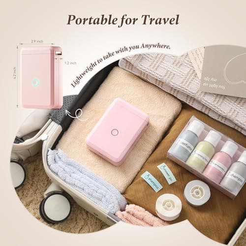 NIIMBOT Label Maker Machine D110 Label Printer Portable Wireless Connection Multiple Templates Available for Phone Easy to Use Office Home Organization Rechargeable Pink 6