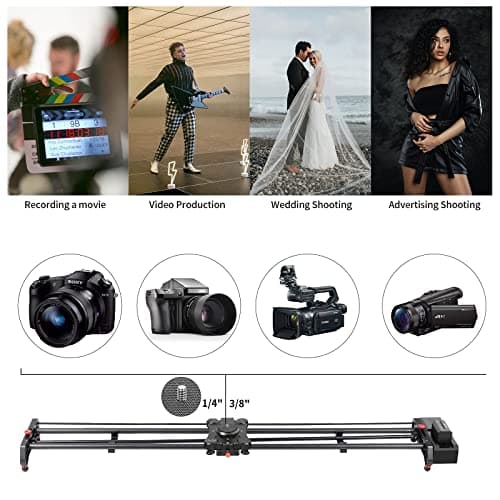 GVM 48"/120cm Motorized Camera Slider, APP Professional Carbon Fiber Dolly Rail Camera Slider, Motorized Time Lapse and Video Shot Follow Focus Shot and 120 Degree Panoramic Shooting 6