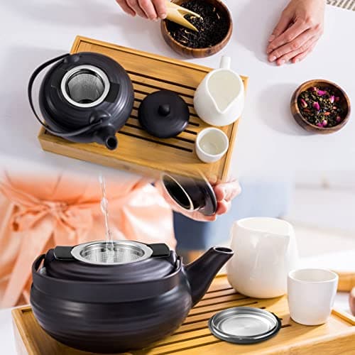 2 Pack Tea Strainers for Loose Tea Stainless Steel Fine Mesh Steeper & Infuser with Large Capacity Tea Diffuser Basket and Lid Fits for Cup 6