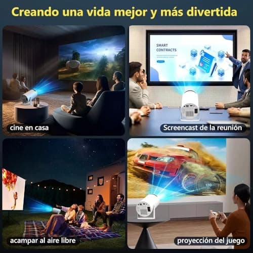 Mini Portable Projector 4K WiFi 6 BT 5.2 Upgraded Portable Projector Full HD Supported for Phone /PC /TV /HDMI /PS5 /Laptop Auto Keystone Home Theater 180° Rotation [Built-in App] White 9