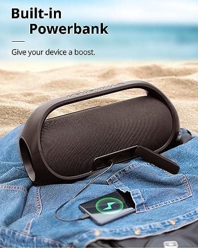 Tronsmart Upgraded Bang 60W Bluetooth Speakers with Subwoofer, IPX6 Waterproof Loud Bluetooth Speaker with 7 Color Light, 15H Playtime, Custom EQ, Portable Speaker with Handle for Outdoor, Party 8