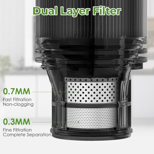 Masticating Juicer Machines, 5.8" Inch Feeding Chute Supports Whole Fruits and Vegetables，350W Slow Cold Press Juicer，Easy to Clean 5