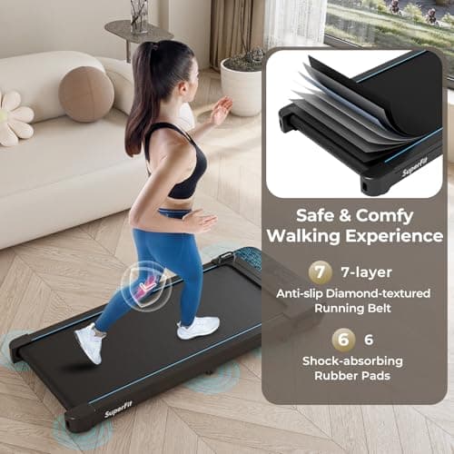 Goplus Walking Pad, 300 LBS Capacity Under Desk Treadmill with Remote & APP Control and LED Display, Portable Treadmills for Home Small, Office 5