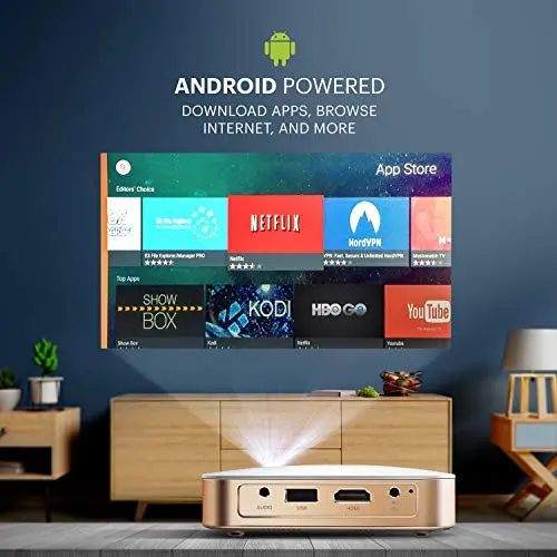 KODAK Luma 350 Portable Smart Projector w/ Luma App | Ultra HD Rechargeable Video Projector w/ Onboard Android 6.0, Streaming Apps, Wi-Fi, Mirroring, Remote Control & Crystal-Clear Imaging 5