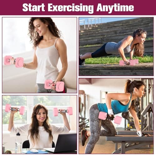 Hezeyferg 22LBS Adjustable Dumbbells Set, Adjustable Weight Dumbbells with 4 Levels 4.4lb, 6.6lb, 8.8lb, 11lb, Hand Weights Sets for Women/Men Home Gym Full Body Workout (11LB Each (22LB Pair), Pink) 6