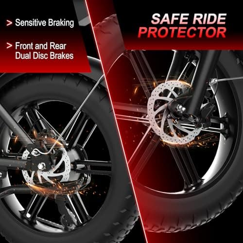 Besintu MOVCAN V30 Electric Bike for Adults,1000W Motor(Peak 1500W),48V/15.6AH Single Battery,28MPH & 70 Miles,20" Fat Tire Ebike, Full Suspension Electric Moped Bike for Commuting/Off-Roading,Brown 6