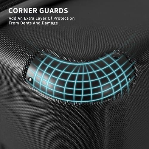 Merax 20 Inch Carry On Luggage with Wheels Aluminum Alloy Corner Hard Shell Suitcase TSA Luggage Suitcases for Travel Woman Men(Black) 6