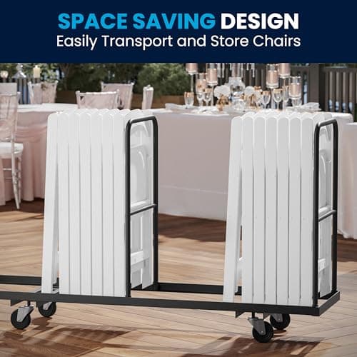 Flash Furniture Hercules™ Series Folding Chair - White Resin - 1000LB Weight Capacity Comfortable Event Chair - Light Weight Folding Chair 4