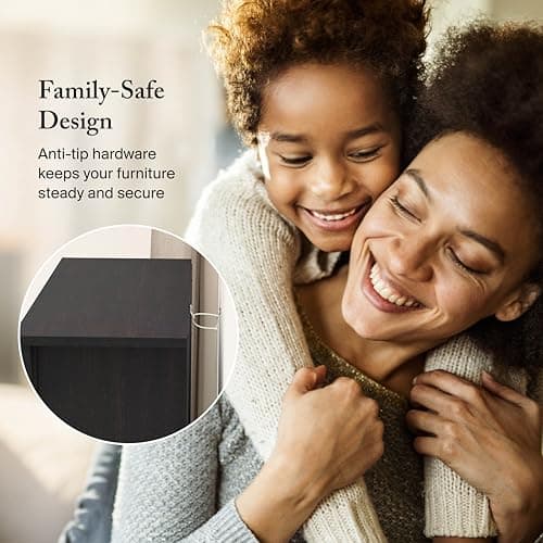 Bush Home Salinas 5 Shelf Bookcase in Vintage Black, Tall Bookshelf, Large Book Shelf for Living Room, Home Office, or Entryway 6