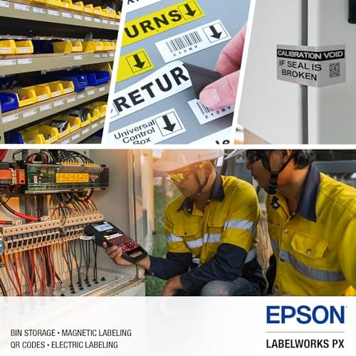 LABELWORKS Epson LW-PX700PCD Industrial Label Maker Kit and 203 Heat Shrink Tube AWG 16-22, 1/8" (3MM) Wide, 8 ft (98") Bundle 6
