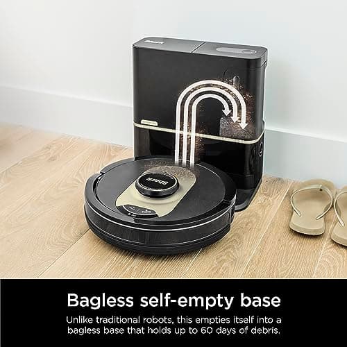 Shark AV2501AE AI Robot Vacuum with XL HEPA 60-Day Self-Empty Base, LIDAR Navigation, Perfect for Pet Hair, Compatible with Alexa/Wi-Fi, Carpet & Hard Floor, Black (Renewed) 3