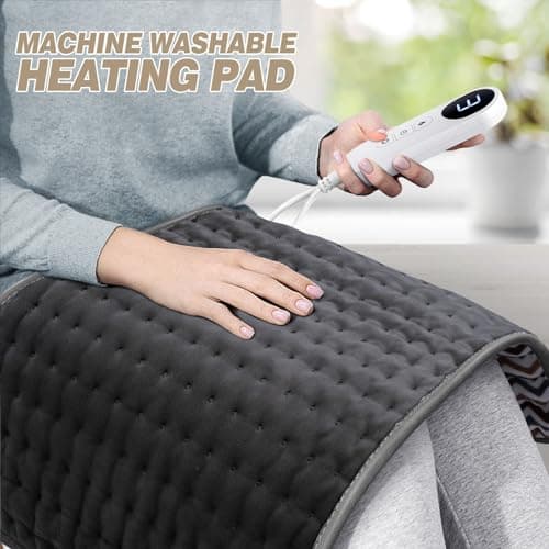 GGUTOBB Heating Pad for Back Pain Relief, Gifts for Women, Mom, Men, Dad, Valentines Day, Mothers Day, Christmas, Heat Pads for Cramps, Shoulder, Waist, Abdomen, XL 12"x24" Heat Pad Machine Washable 5