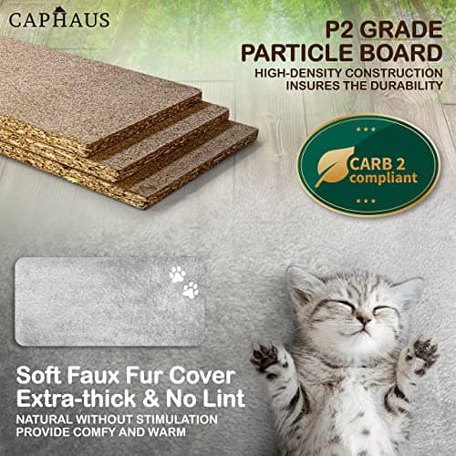 CAPHAUS 70-Inch Multi-Level Tall Cat Tree with Cute Top Perch, Scratching Posts, Cat Activity Tree w/Modern Hammock, Cat Cave Condo for Large Cats Kittens Tall Cat Climbing Play Tower 6