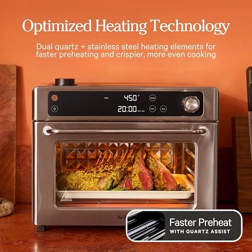 Our Place Wonder Oven Pro | 8-in-1 Digital Air Fryer & Countertop Oven with Basket, Rack, Pan & Tray | 3-Rack, 32 QT Capacity - Air Fry, Toast, Roast, Bake, Reheat, Broil, Proof & Dehydrate | Cream 4