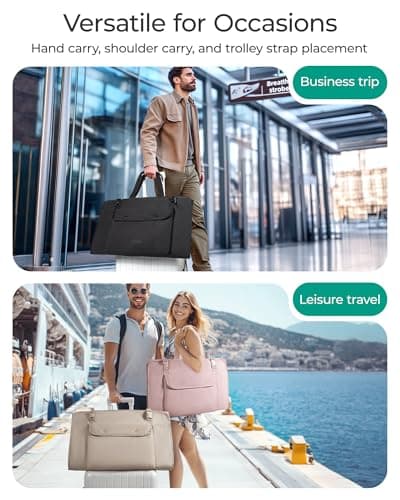 BAGSMART Garment Bags for Travel Foldable Carry on Suit Carrier for Hanging Clothes Stylish Dress Carrier Large Convertible Weekender Garment Bags for Women Men 7