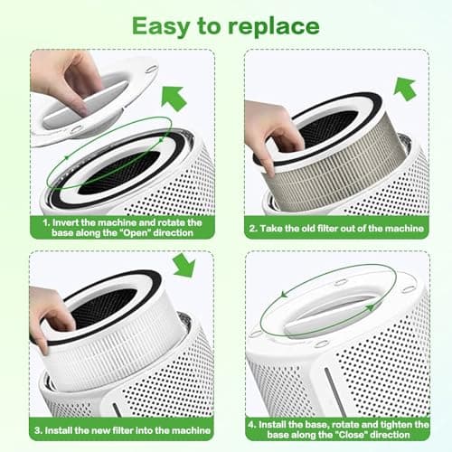 2 Pack True HEPA KILO Filter For Afloia KILO, KILOPLUS, KILOPRO, MIRO, MIRO PRO and MORENTO MR-Kilo, Kalo Air Puri-fier, 360° 3-Stage Filtration for Bedroom Large Room Odor Dust Pollen Smoke 6