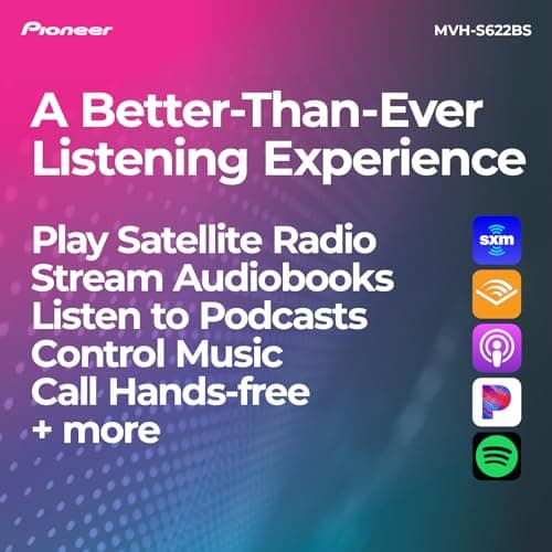 Pioneer MVH-S622BS Double Din Bluetooth Car Stereo with USB/AUX Inputs, Pioneer Smart Sync, and Hands-Free Calling for Enhanced in-Car Audio Experience 5