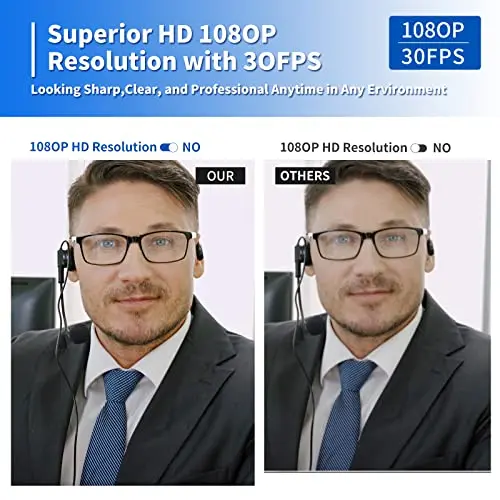 Webcam with Microphone, No Distortion Privacy Cover 1080P USB Camera Plug Play Mic Full Ultra HD Web Camera Video Cam Calling Conferencing Streaming for PC/Desktop/Computer/Mac/Laptop/MacBook 5