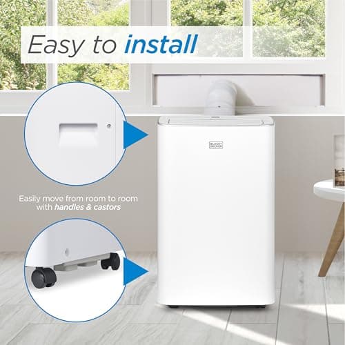 BLACK+DECKER Smart Portable Air Conditioner,12,000 BTU, for Rooms Up To 550 Sq. Ft., Portable AC with Inverter Compressor & Window Kit, BPACT08NM, White 7
