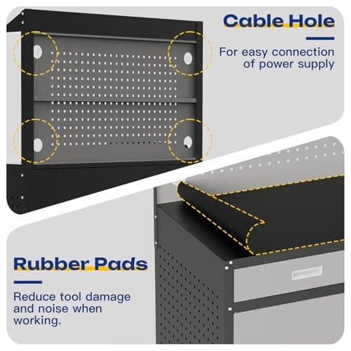 Eltean 48" Work Bench,Heavy Duty 2200 LBS Capacity Workbench with Drawers and Storage,Work Table with Light & Pegboard,Work Benches for Garage 5