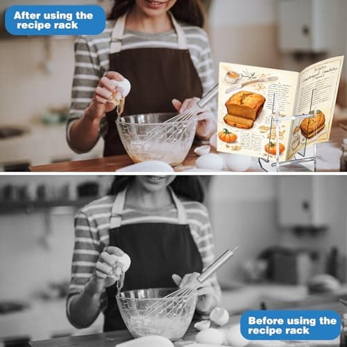 Cinnvoice Acrylic Cookbook Stand for Kitchen Recipe Book Holder for Kitchen Counter Multi-Purpose Display Stand 8.8 x 4.72 Inch Kitchen Countertop Acrylic Recipe Decor (Transparent) 5