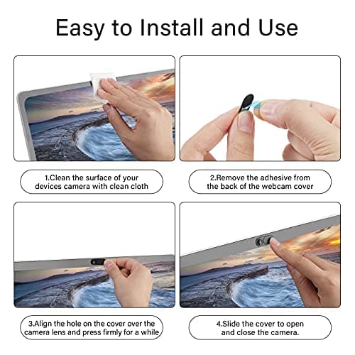 ZUCUCUC Laptop Camera Cover Slide, Phone Camera Cover Slide, 6 Pack Ultra Thin Webcam Cover Slide for Laptop, Desktop, PC, Tablet, Smartphone, Protect Your Privacy and Security(Black) 7