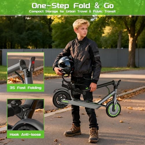 MAXSHOT Electric Scooter Adults & Big Kids, Top Speed 9/16/19/22MPH, 10/12/16/21/50Miles Range, 6.5"/8.5"/14" Tires Folding Commuter Escooter with Dual Suspension for Commuting, APP Control 8