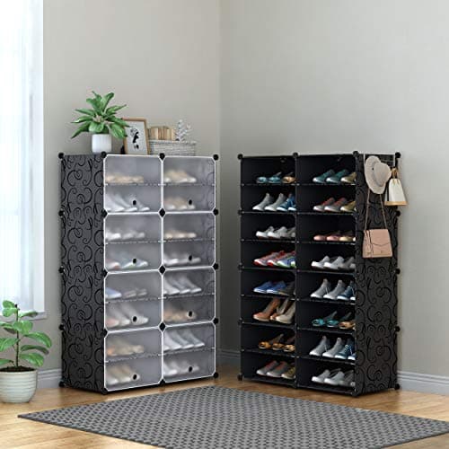 HOMIDEC Shoe Rack, 8 Tier Shoe Storage Cabinet 32 Pair Plastic Shoe Shelves Organizer for Closet Hallway Bedroom Entryway 7