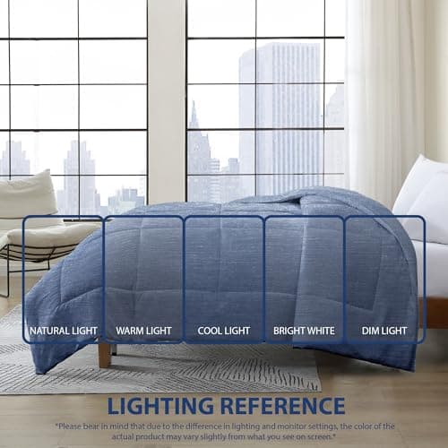 Swift Home Twin Comforter - Lightweight & Extra Soft Down Alternative Bedding - All-Season Comfortable Bed Comforter - Wrinkle Fade Stain Resistant - Dark Indigo, Twin 5