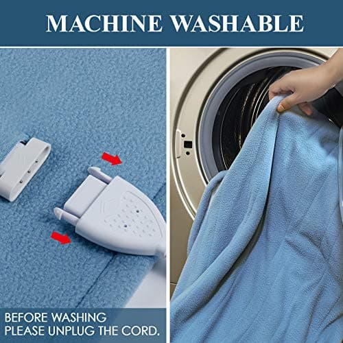 STONECREST Reversible Electric Blanket Heated Throw, 50"x60" Heating Blanket with 5 Setting Controller, 4 Hour Auto-Off, Overheating Protection, ETL Certified, Machine Washable(Slate Blue, 50"x60") 7