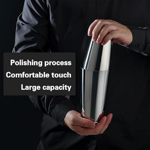 WOTOR Boston Cocktail Shaker Set, 18 oz & 28 oz Stainless Steel Weighted Shaker Tins, Metal Martini Shaker Drink Mixer for Bartending, professional Bar Tools for Bartender （Sliver） 5