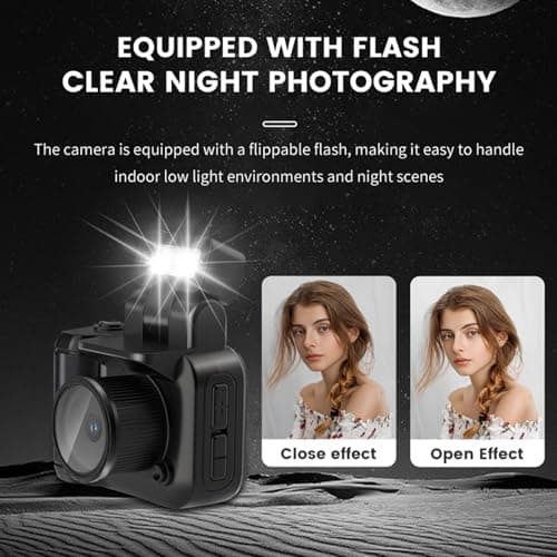 Xilecam Mini Camera Keychain with 32GB Card Mini Retro Camera Cameras Keychain Perfect for Vlogging and Daily Recording Gifts for Girl.It can be Hung on The Key（Black） 5