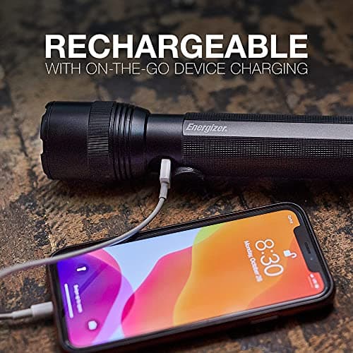 Energizer TacR-1000 Flashlight Rechargeable, Bright Rechargeable Tactical Flashlight for Emergencies and Camping Gear, Water Resistant Flashlight, USB Included 5