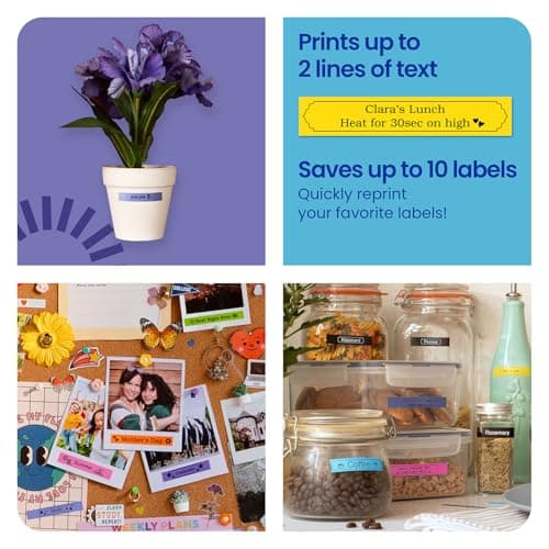 Brother P-Touch PT-N10 Personal Handheld Label Maker, Portable and Prints, P-Touch Btag ~½” (12mm) Wide Color Personalized Label Tapes, 7