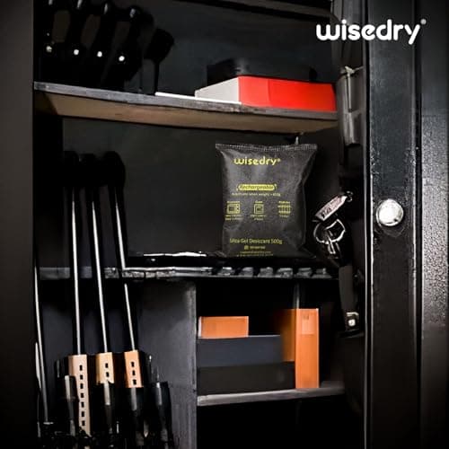 wisedry 2 x 500 Gram [2.2 lbs] Rechargeable Silica Gel Car Dehumidifier, Microwave Fast Reactivated Desiccant Packets Large for Gun Safe Closet Basement Garage Storage Moisture Absorber Bag Reusable 5
