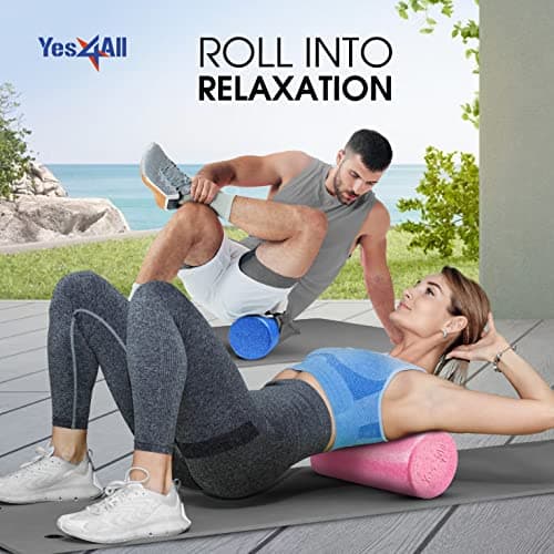 Yes4All High Density Foam Roller for Back, Variety of Sizes & Colors for Yoga, Pilates - Black - 18 Inches 8
