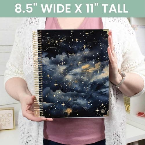 bloom daily planners HARDCOVER 2026 Planner (January to December) - 8.5” x 11” Weekly & Monthly Dated Agenda Organizer Book with Stickers & Tabs - Midnight Sky 6