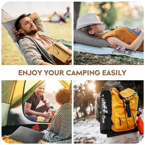 PEUJEW Camping Pillow Travel Pillow Small Shredded Memory Foam Pillow - Compressible Medium Firm, Breathable Cover, Ideal Backpacking Hiking, Airplane and Car 7
