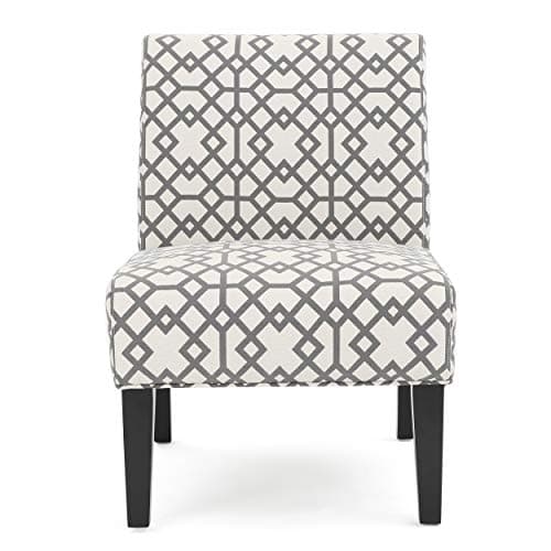 Christopher Knight Home Kassi Fabric Accent Chair, Grey Geometric Patterned 8