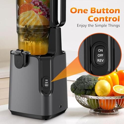 Juicer Machines with 5.8" Large Feed Chute, Cold Press Juicer for Whole Vegetables and Fruits 400W, Slow Masticating juicer Easy to Clean Juice Extractor Machine High Juice Yield 6