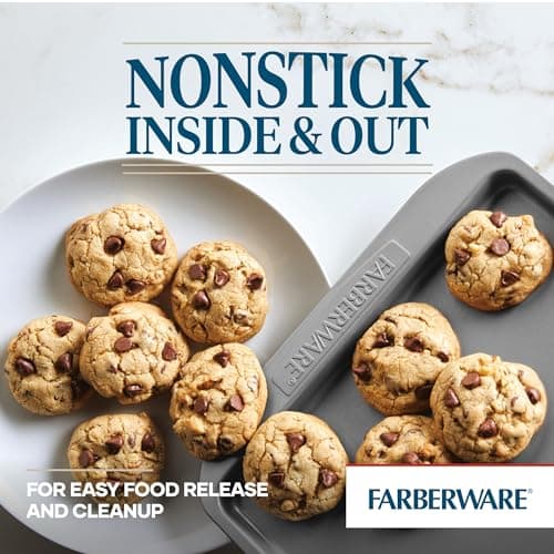 Farberware Nonstick Bakeware Set, Nonstick Cookie Sheets / Baking Sheets - 2 Piece, Gray 5