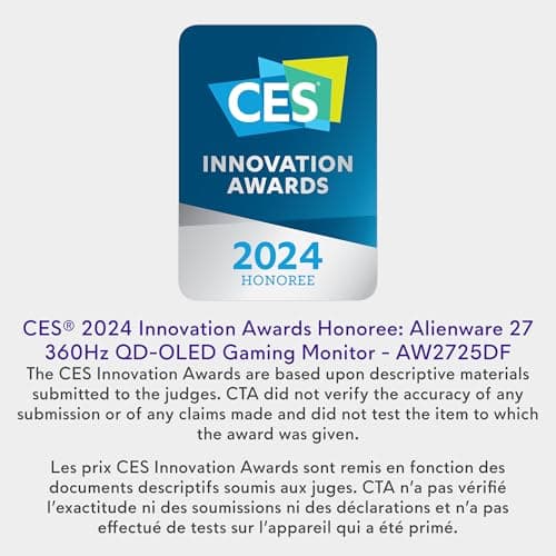 Alienware AW2725DF OLED Gaming Monitor - Quantom-Dot WQHD (2560x1440) 360Hz 0.03Ms Display, AMD FreeSync Premium Pro, HDMI/DP/USB 3.2 Gen1 - Black (Renewed) 7