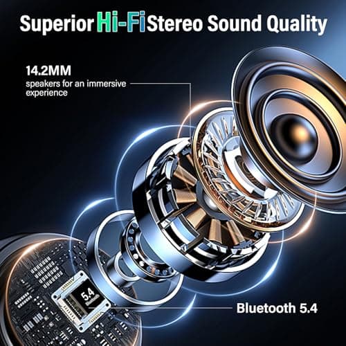 ZYHKON Wireless Earbuds with Touch Screen, Bluetooth 5.4 Headphones, ANC/ENC Noise Cancelling, 48H HiFi Stereo Bluetooth Ear Buds with 5 EQ Modes, Transparency Mode, IPX7 Earphones, Black 3