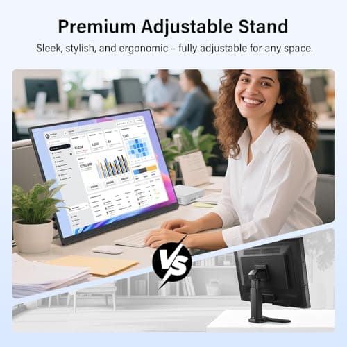 InnoView 23.8" Large Portable Monitor, FHD 144HZ 100% SRGB IPS USB-C HDMI Work Home Gaming Second Monitor 1080P W/180°Adjustable Stand for Laptop, MacBook, Phones 6