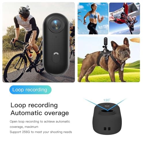 FOUKWAKC H7 64GB 1080P Thumb Action Camera, Mini Body Cameras, Wearable Pocket Vlogging Camera with Magnetic Lanyard, Small Portable Body Cam Helmet Cam for Work, Cycling, Travel, Pet Walking 8