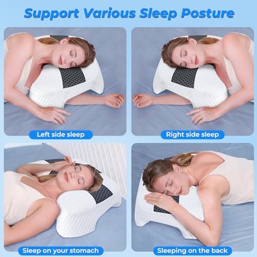 SAHEYER Side Sleeper Pillow with Arm Hole, Upgrad Shoulder Relief System for Neck Pain, Multi-Angle Memory Foam Rotator Cuff Pillow for Adults Side, Back and Stomach Sleeper Pressure-Free Sleep, Black 5
