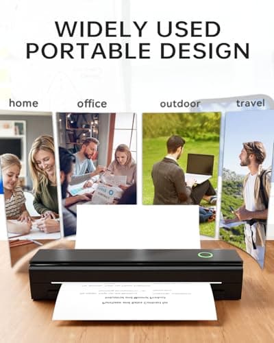 NDYIN Portable Printers Wireless for Travel, N80 Wireless Thermal Printer Bluetooth Inkless Printer Support 8.5" X 11" US Letter & A4, Compatible with iOS, Android, Laptop 6