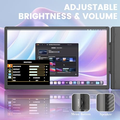 KEFEYA 15.6" Laptop Screen Extender, Includes Power Bank, FHD 1080P IPS Triple Laptop Monitor Extender for 13-17" Laptops, Plug & Play with HDMI/USB-A/TYPE-C/Hub, Compatible with Windows, Mac, Android 8