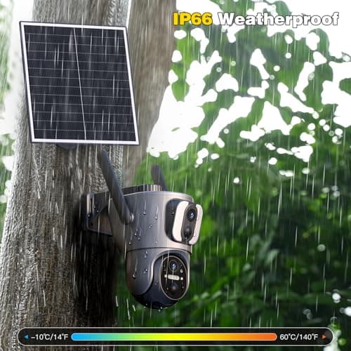 Xega 4G Cellular Security Camera【Dual Lens】Outdoor with SIM Card, 14400mAh 2K HD Wireless Solar 4G LTE Camera, PTZ Motion Dtetection Light Siren Warning TF Cloud Storage,Only Support The Built-in SIM 6